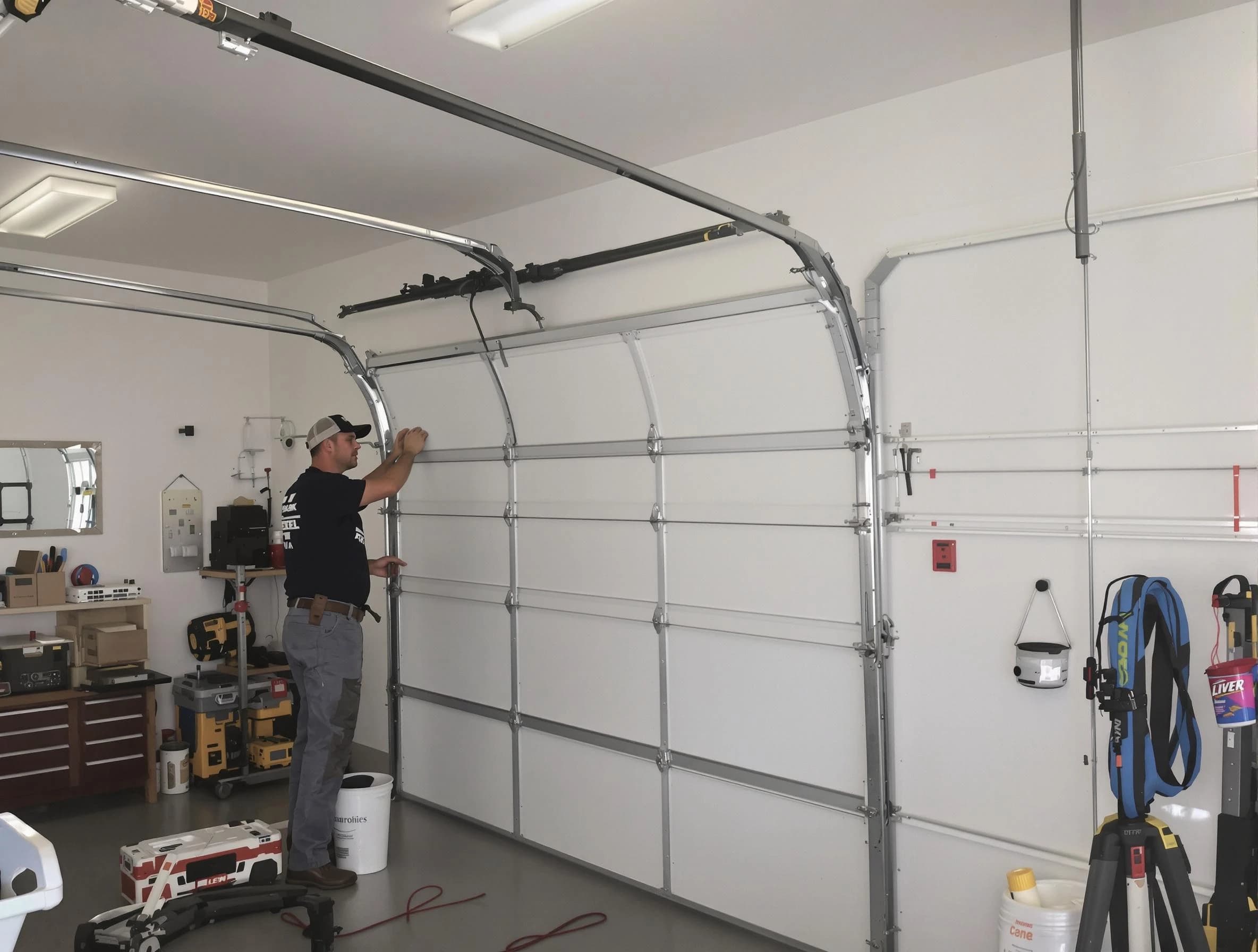 Brockton Garage Door Repair team installing new garage door in Brockton