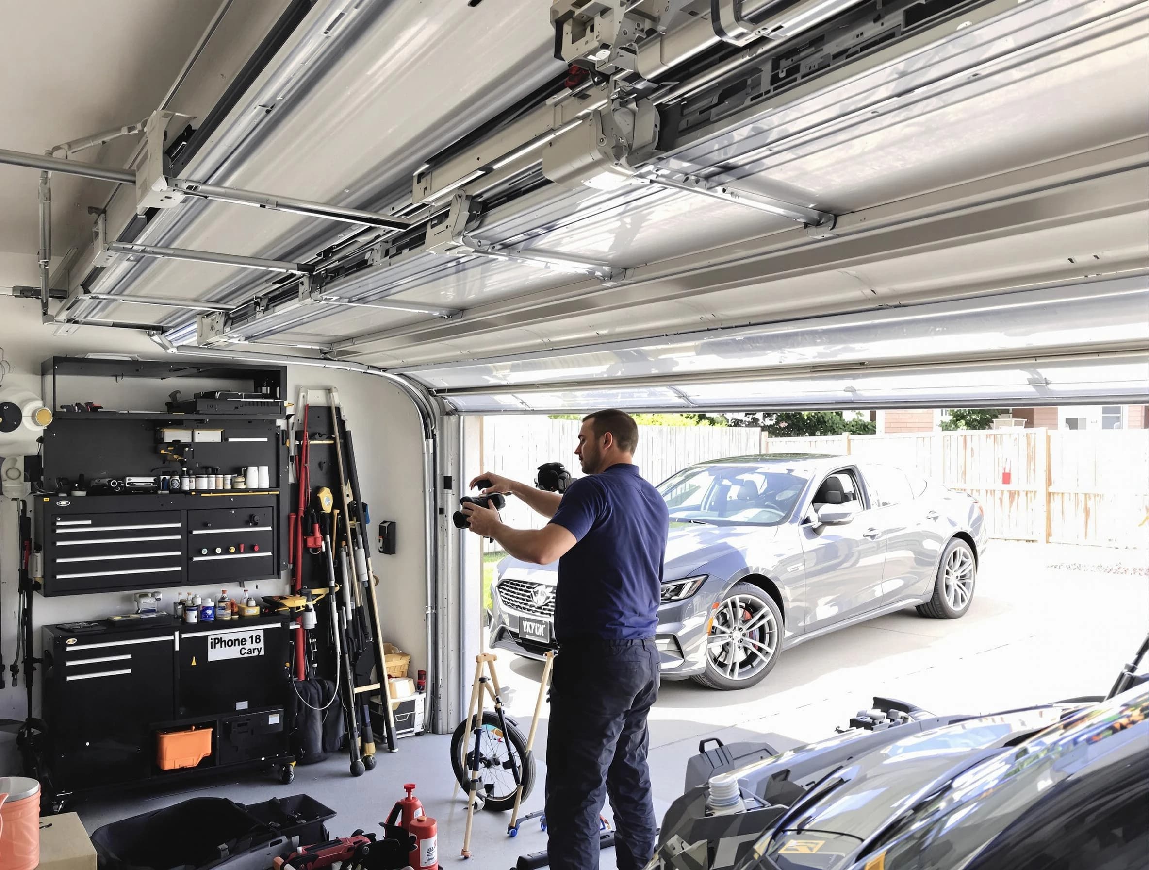 Brockton Garage Door Repair technician fixing noisy garage door in Brockton