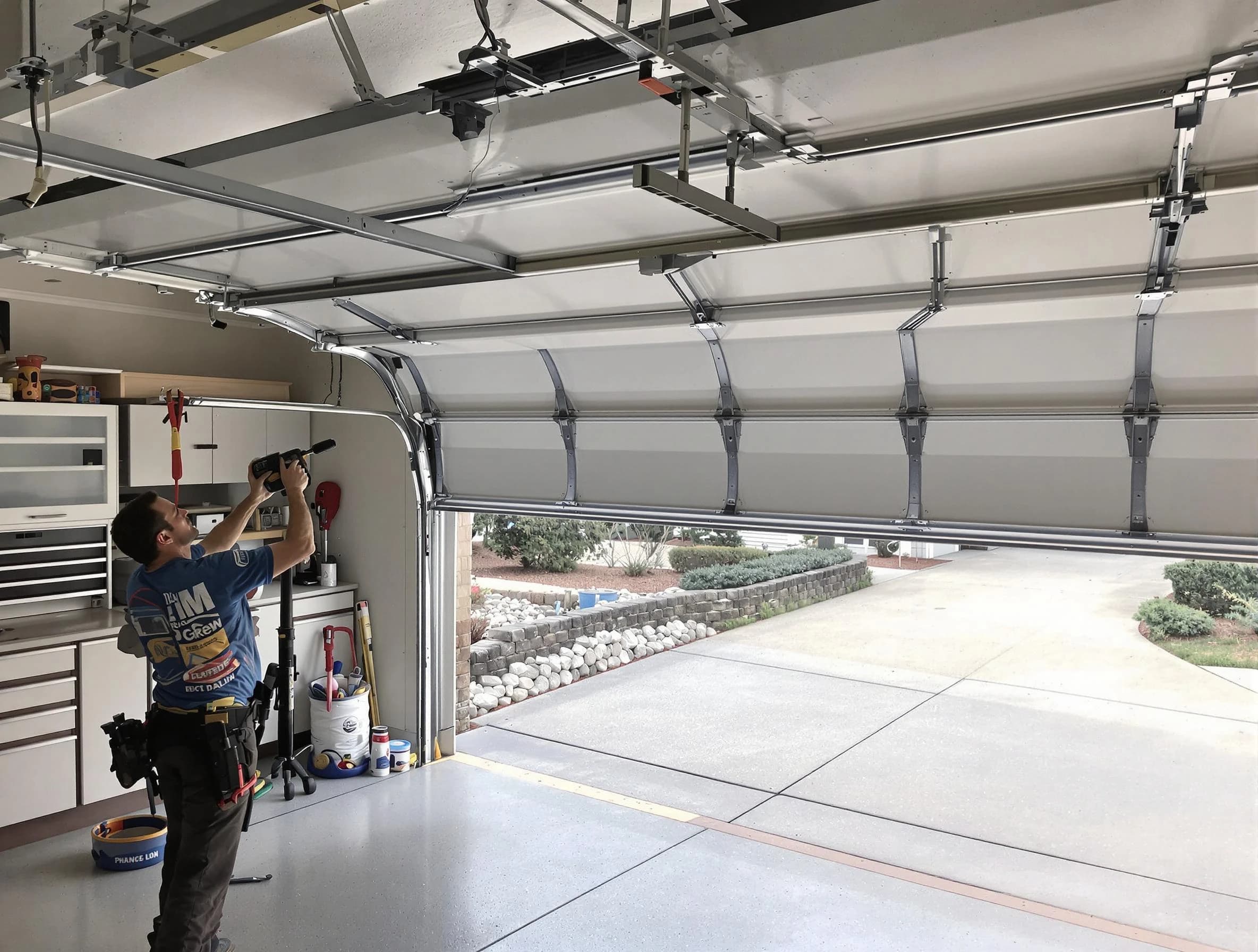 Garage door track repair service by Brockton Garage Door Repair in Brockton