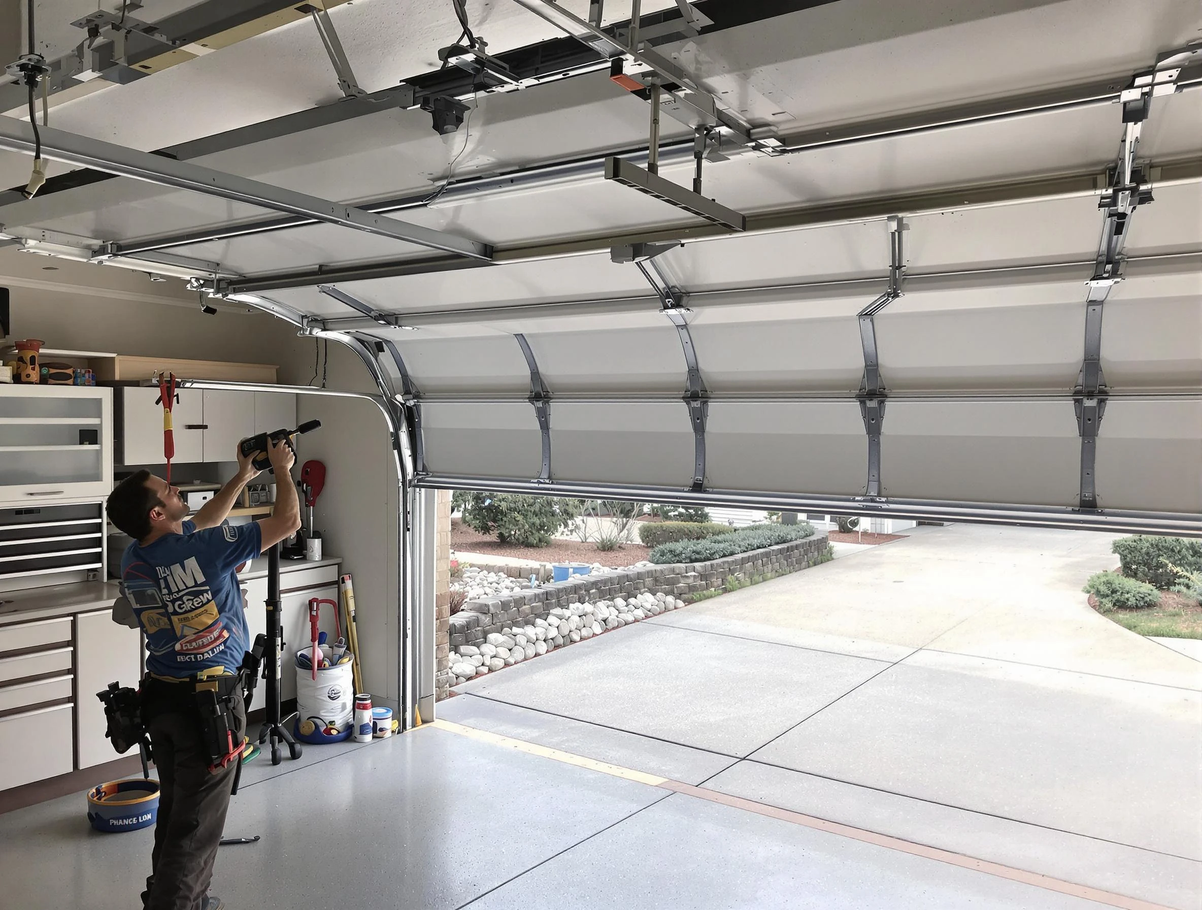 Garage door track repair service by Brockton Garage Door Repair in Brockton